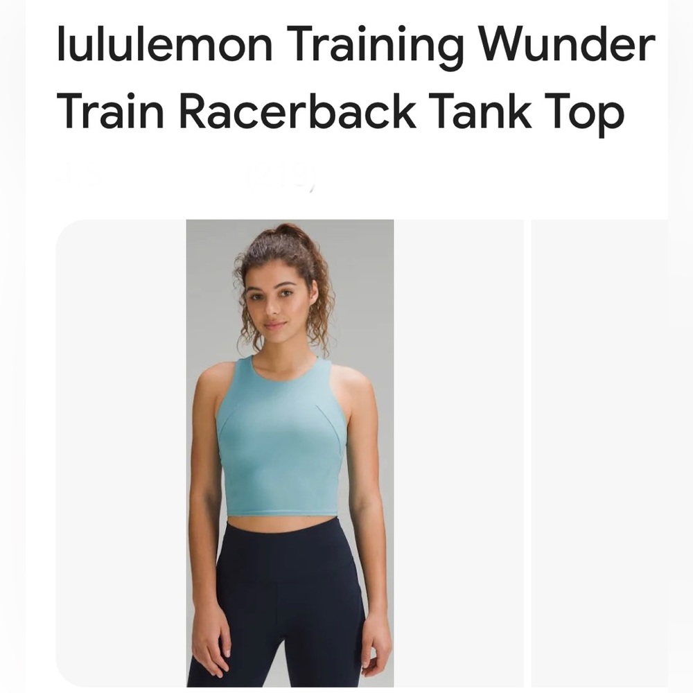 Lululemon wonder train race, back tank